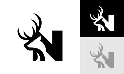 letter N deer logo