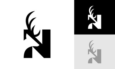 letter N deer logo