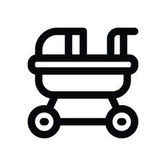 baby stroller line icon. Clean and minimalist vector icon for websites, mobile apps, presentations, and logos. Fully scalable and customizable for any project.