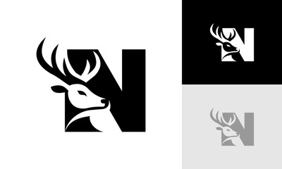 letter N deer logo