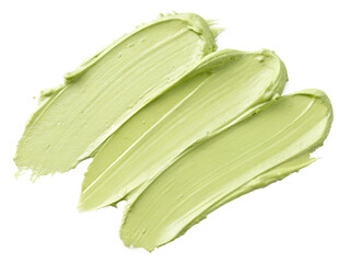 Light green paint brushstroke isolated on transparent png, hand-painted watercolor effect with subtle texture, minty pastel art smear