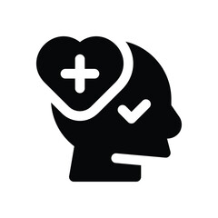 mental health glyph icon. Strong and solid vector icon for websites, mobile interfaces, presentations, and visual branding. High quality and easy to edit.