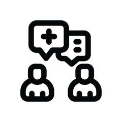 counseling line icon. Clean and minimalist vector icon for websites, mobile apps, presentations, and logos. Fully scalable and customizable for any project.