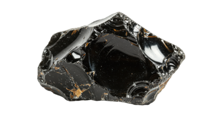 Isolated Polished Obsidian Stone Specimen Geological