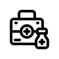 medical kit line icon. Clean and minimalist vector icon for websites, mobile apps, presentations, and logos. Fully scalable and customizable for any project.