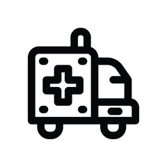 ambulance line icon. Clean and minimalist vector icon for websites, mobile apps, presentations, and logos. Fully scalable and customizable for any project.