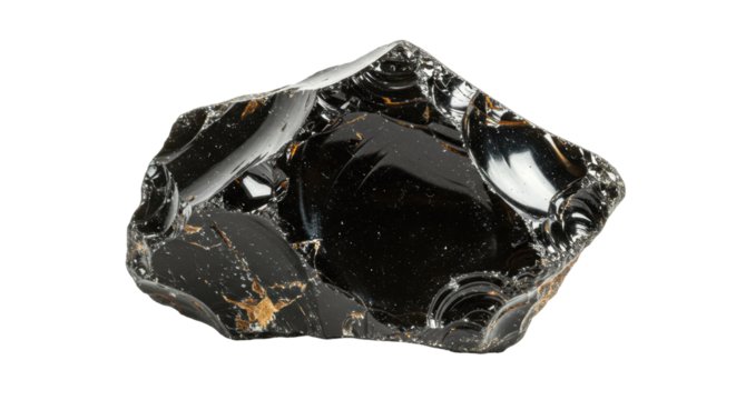 Isolated Polished Obsidian Stone Specimen Geological