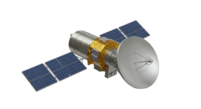 Isolated Satellite Orbiting with Solar Panels and Antenna