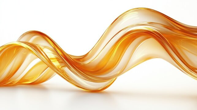 Flowing amber liquid abstract background dynamic waves smooth texture clean design