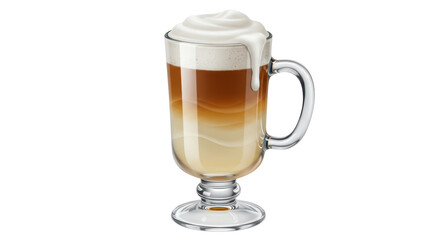 Isolated Layered Latte Macchiato in Glass Mug