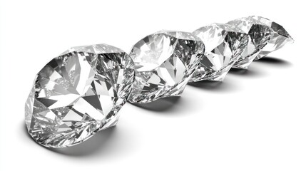 Elegant gems arranged in a symmetrical row.