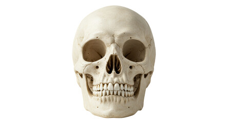 Isolated Detailed Human Skull Front View Medical