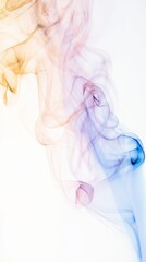 Colorful Smoke Flowing Gracefully Against a Bright Background, Abstract Art Depiction of Fluid Motion and Ethereal Aesthetics in Soft Hues and Swirls