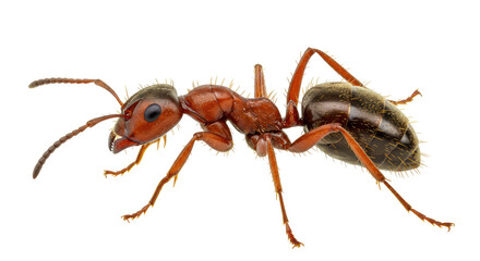 Isolated Detailed Red Ant with Visible Mandibles