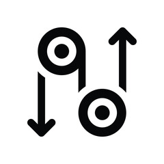 pulley glyph icon. Strong and solid vector icon for websites, mobile interfaces, presentations, and visual branding. High quality and easy to edit.