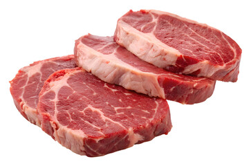 Raw beef steak cuts fresh meat uncooked beefsteak for grilling and cooking food