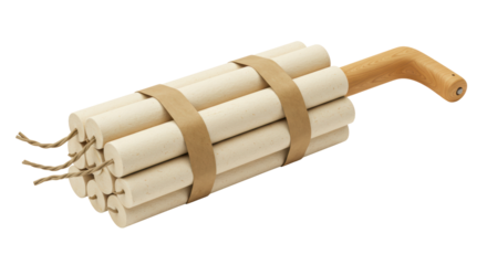 Isolated Wooden Lever Hand Grenade