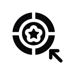 target glyph icon. Strong and solid vector icon for websites, mobile interfaces, presentations, and visual branding. High quality and easy to edit.