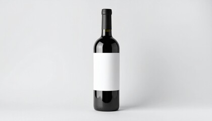 red wine bottle mockup on white background
