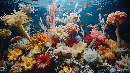 Peaceful Subaquatic View with a Fish in Focus