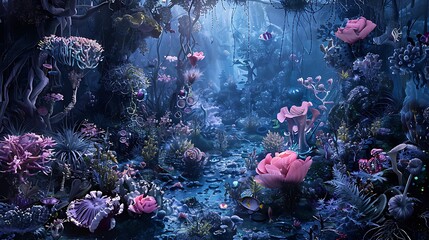 Peaceful Subaquatic View with a Fish in Focus