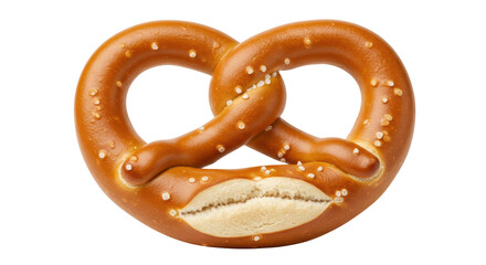 Isolated Traditional Bavarian Pretzel with Salt