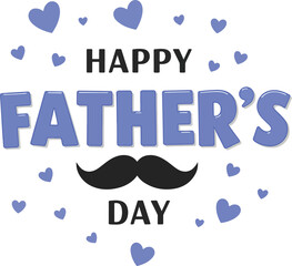 Fototapeta premium Happy Father's Day Typography with Hearts vector illustration template