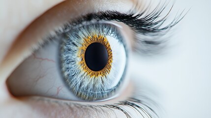 Close-up view of a human eye's detailed structure.