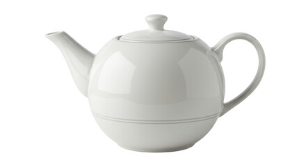 Isolated White Ceramic Teapot