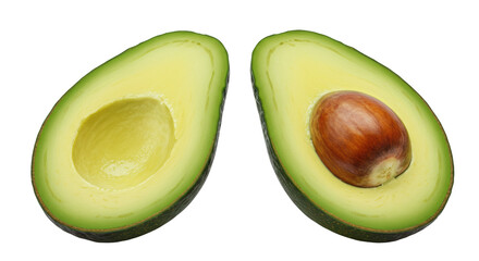 Isolated Sliced Avocado with Seed Fresh Fruit