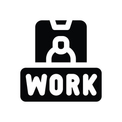 online work glyph icon. Strong and solid vector icon for websites, mobile interfaces, presentations, and visual branding. High quality and easy to edit.