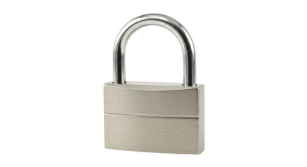 Isolated Silver Padlock Security Device