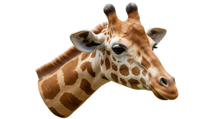 Isolated Giraffe Head with Spotted Pattern