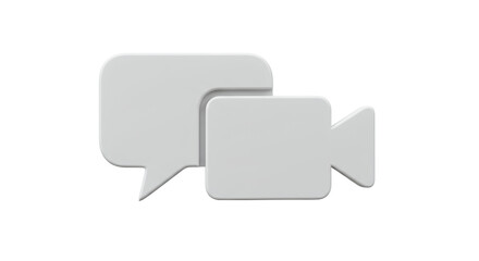 Isolated Minimalist Chat Bubble and Video Camera Icon