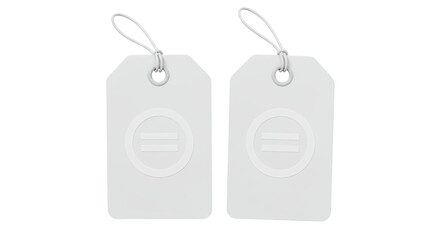 Isolated Pair of Price Tags with Equality Symbol