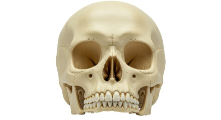 Isolated Realistic Human Skull with Detailed Teeth