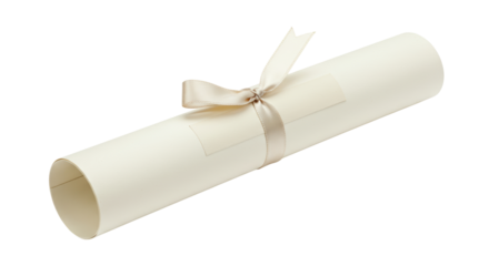 Isolated Rolled Certificate with Ribbon Detail
