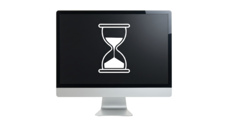 Isolated Hourglass Symbol on Computer Screen