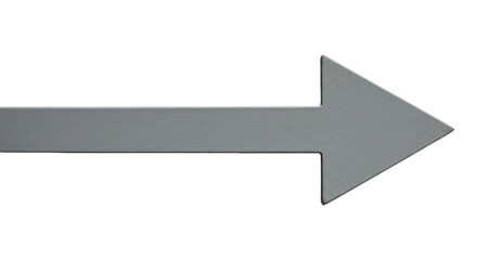 Isolated Metallic Gray Arrow Pointing Right