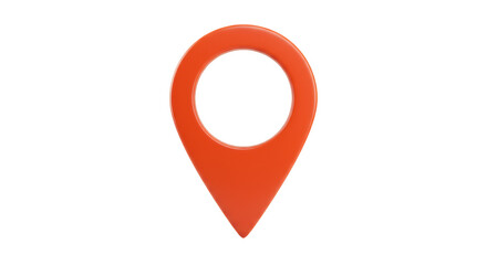 Isolated Glossy Orange Map Pointer Navigation