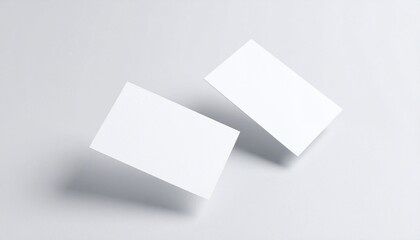 white blank cards on white background