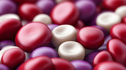 Microscopic Red Blood Cells Close Up View