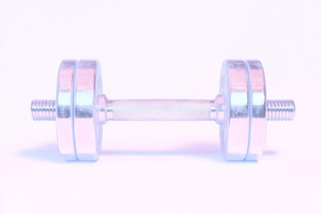 Obraz premium Minimalist dumbbell for fitness and gym themes in pastel tones