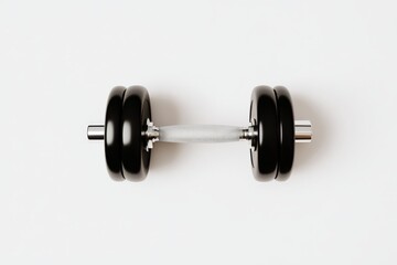 Fototapeta premium Minimalistic fitness icon featuring single dumbbell for gym and workout design
