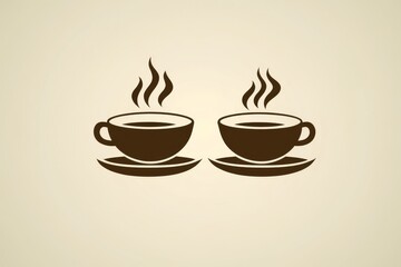 Obraz premium On a tan background, a brown and white logo is prominently displayed, incorporating a black and white swirl design element at the lower portion