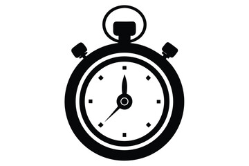 A single black stopwatch with hands pointing towards the twelve and four o'clock position
