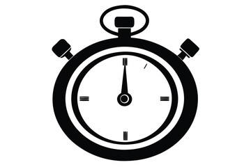 A classic black stopwatch shows the time with simplicity and precision against a white background