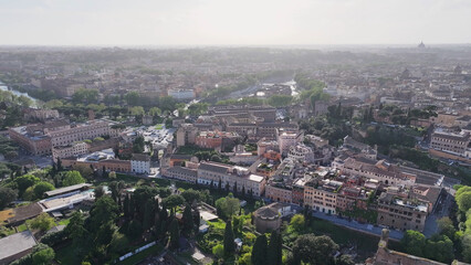 Rome Skyline At Rome In Lazio Italy. Cultural Heritage. Beautiful Cityscape. Rome Skyline At Rome In Lazio Italy. Medieval Landscape. Archeology History. Italy Skyline.