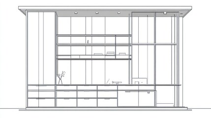 Modern Kitchen Design Drawing