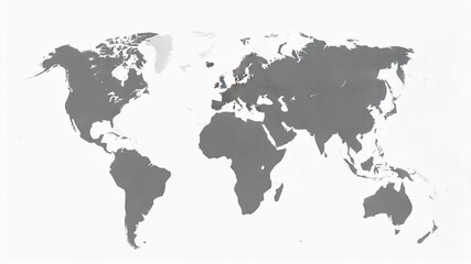 Fototapeta premium Simple Gray World Map Illustration for Global Concepts